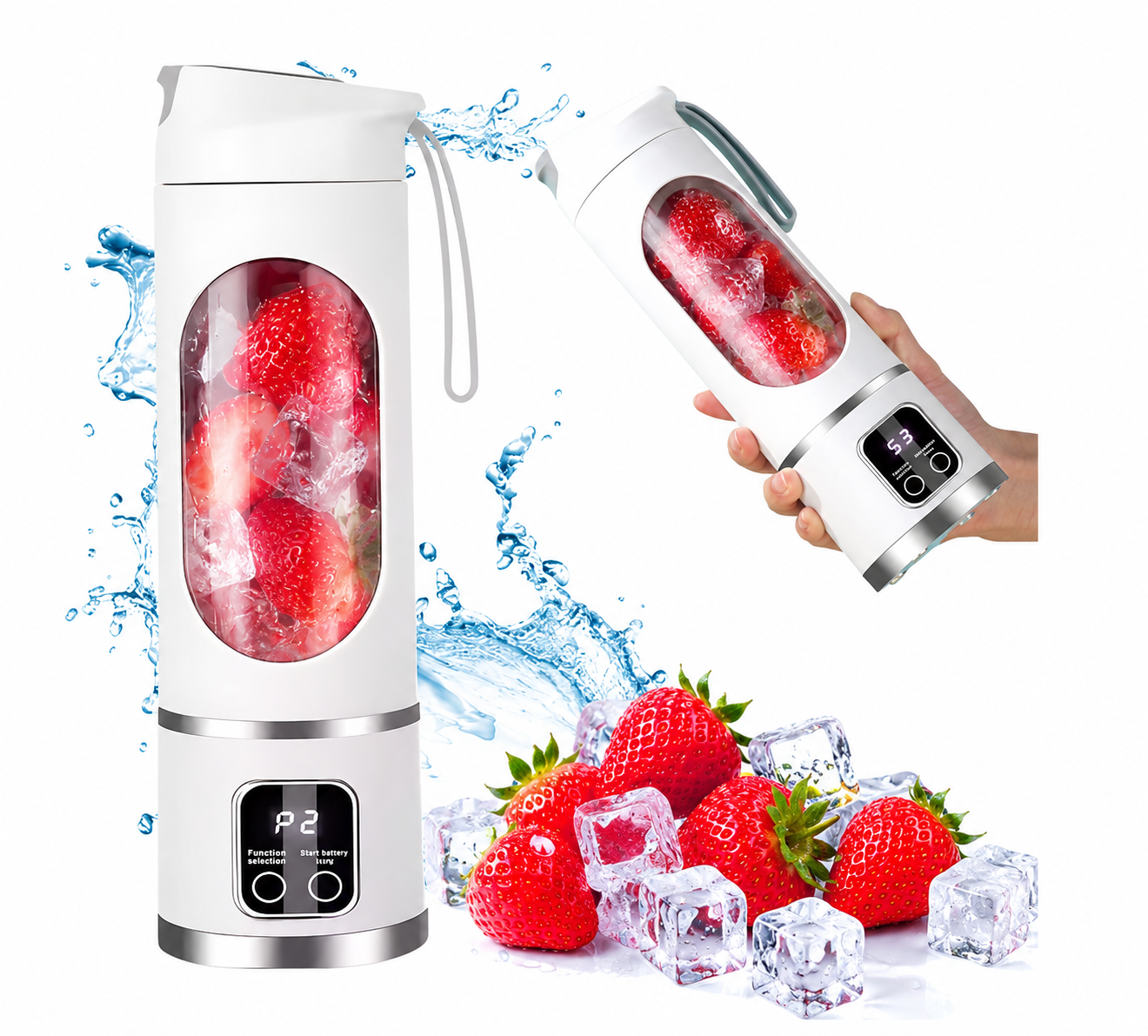 BLENDER KIELICHOWY BEZPRZEWODOWY RĘCZNY NA USB AKUMULATOR TURYSTYCZNY 500ML