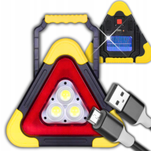 TRÓJKĄT OSTRZEGAWCZY LAMPA ROBOCZA POWER BANK TRÓJKĄT LED SAMOCHODOWY