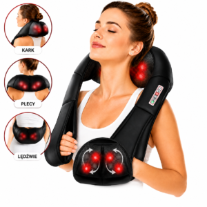 MASAŻER DO RAMION, SZYI, KARKU, PLECÓW SHIATSU Z FUNKCJĄ PODGRZEWANIA