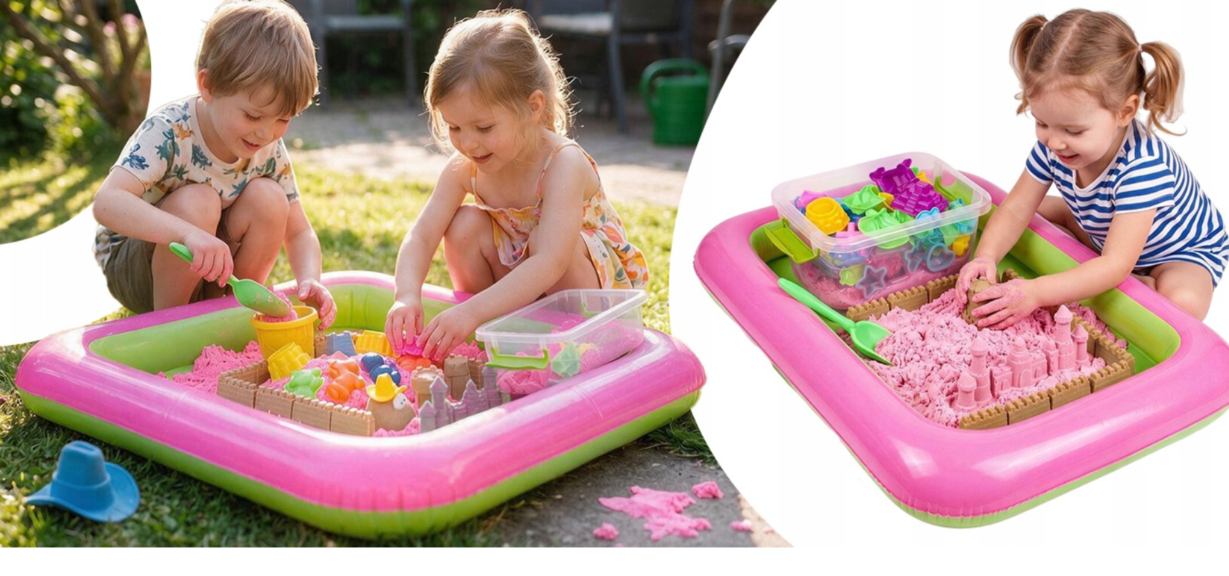 PIASEK KINETYCZNY 3kg + FOREMKI BASEN PIASKOWNICA MAGICZNY ZESTAW AKCESORIA - obrazek 2