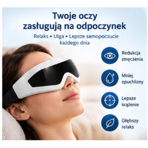 Masażer Oczu 22 Punkty Podgrzewanie 8 Trybów Masażu USB AAA