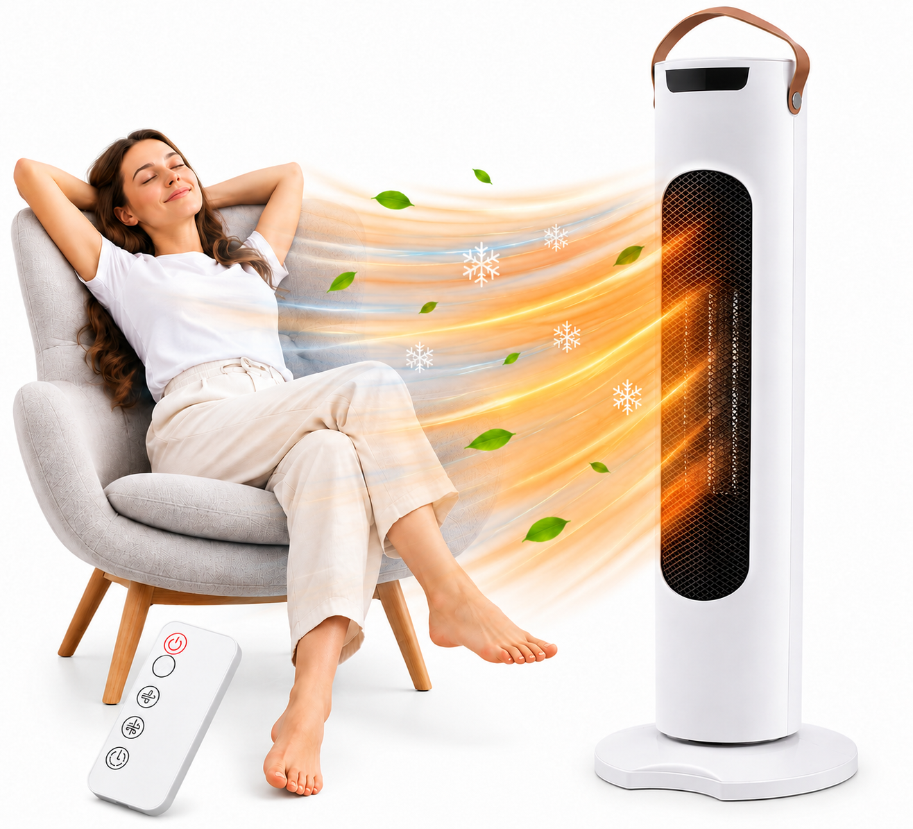 TERMOWENTYLATOR GRZEJNIK KOLUMNOWY FARELKA 1500W MOCNY NA PILOT